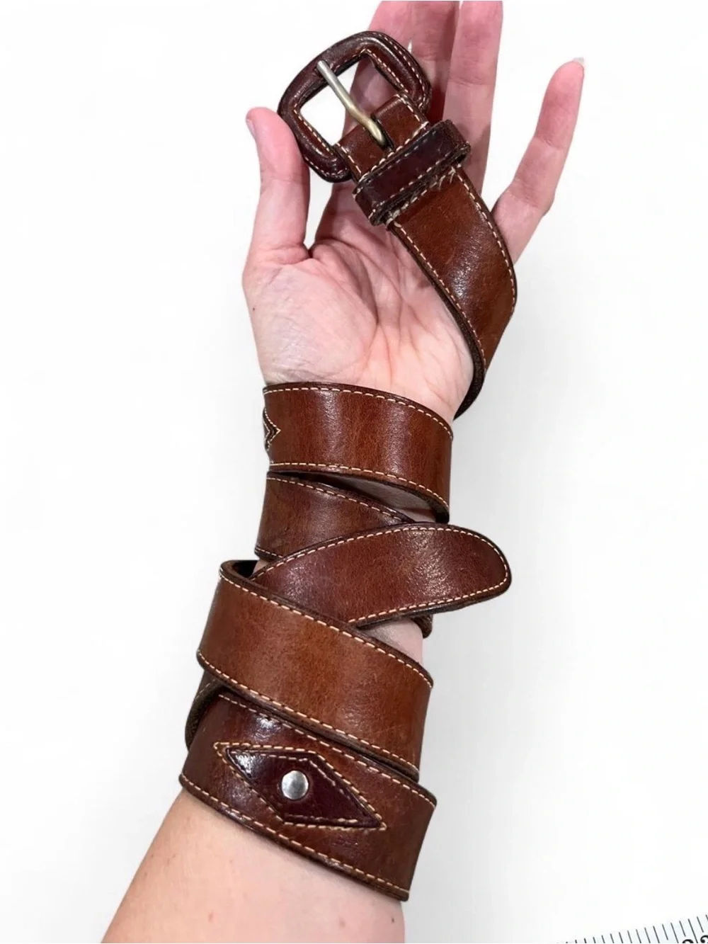 Vintage John Henry Brown Leather Belt
